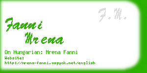 fanni mrena business card